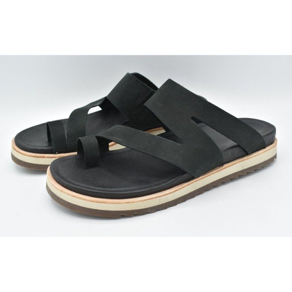 Merrell Womens Size 10 Juno Wrap Soft Leather Comfort Black Slip on Sandals